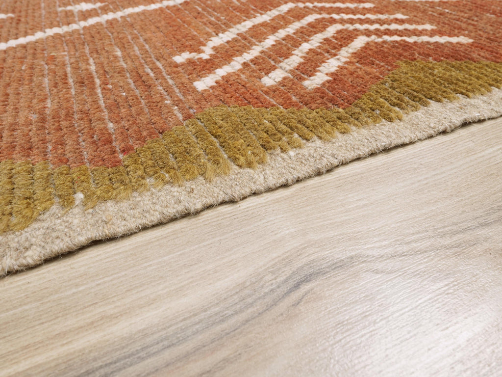 9x12 Ft Rustic Red Moroccan Rug - Hand Knotted Area Rug