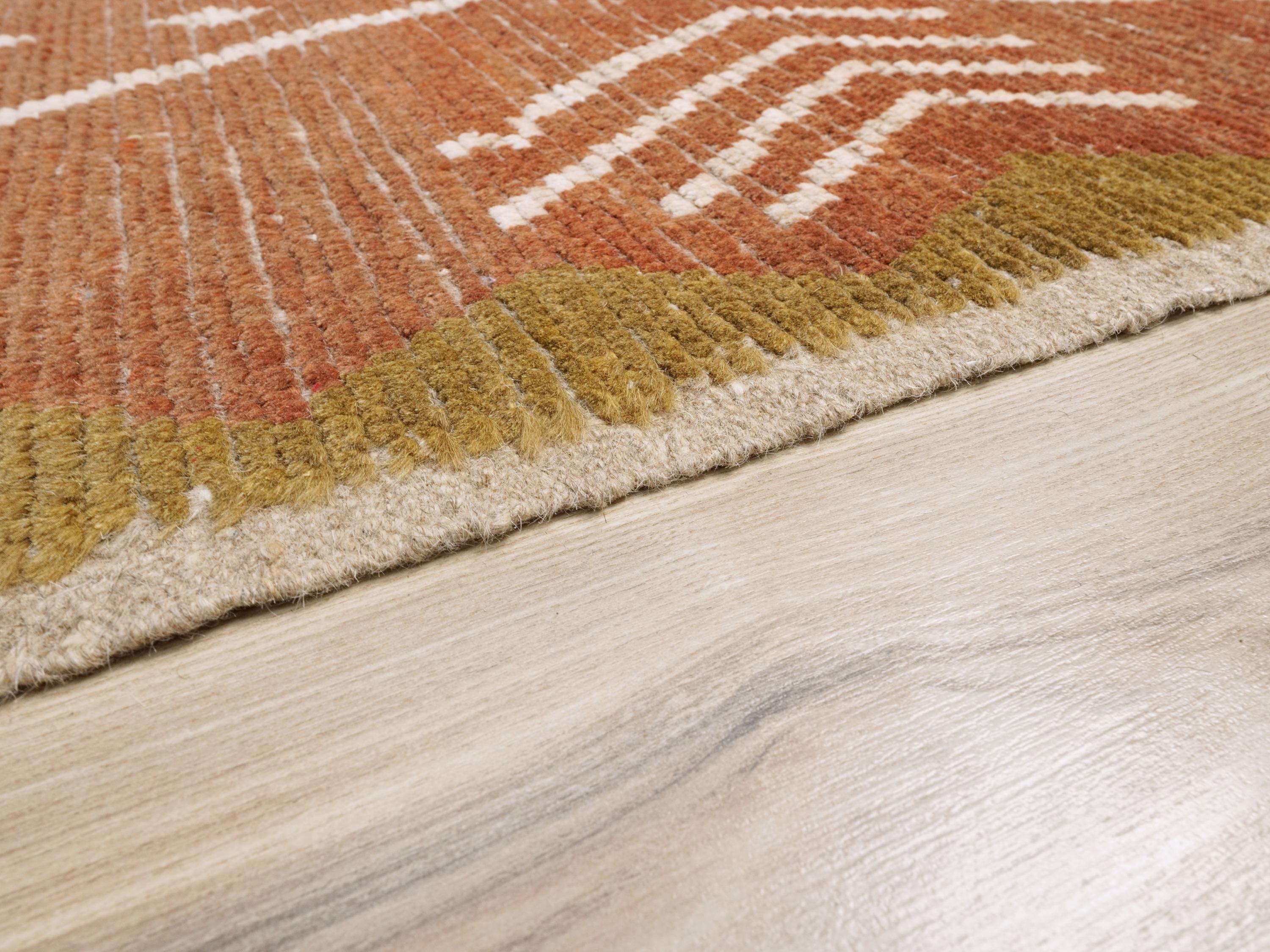 9x12 Ft Rustic Red Moroccan Rug - Hand Knotted Area Rug
