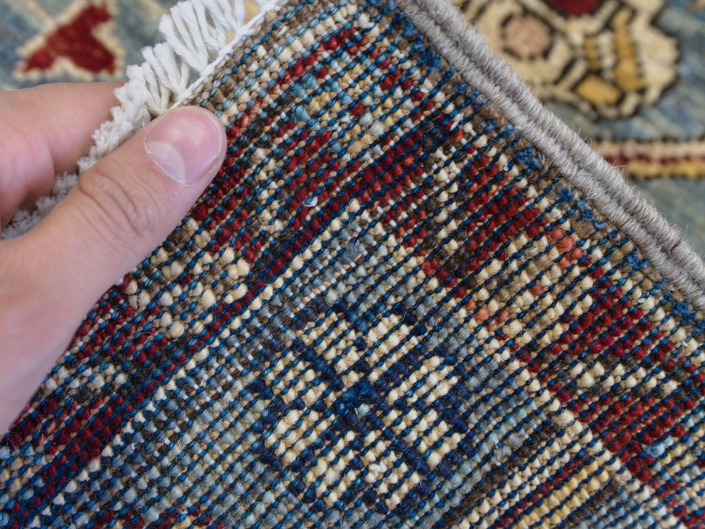 1x2 Ft Blue & Red Heriz Rug - Wool Accent Rug