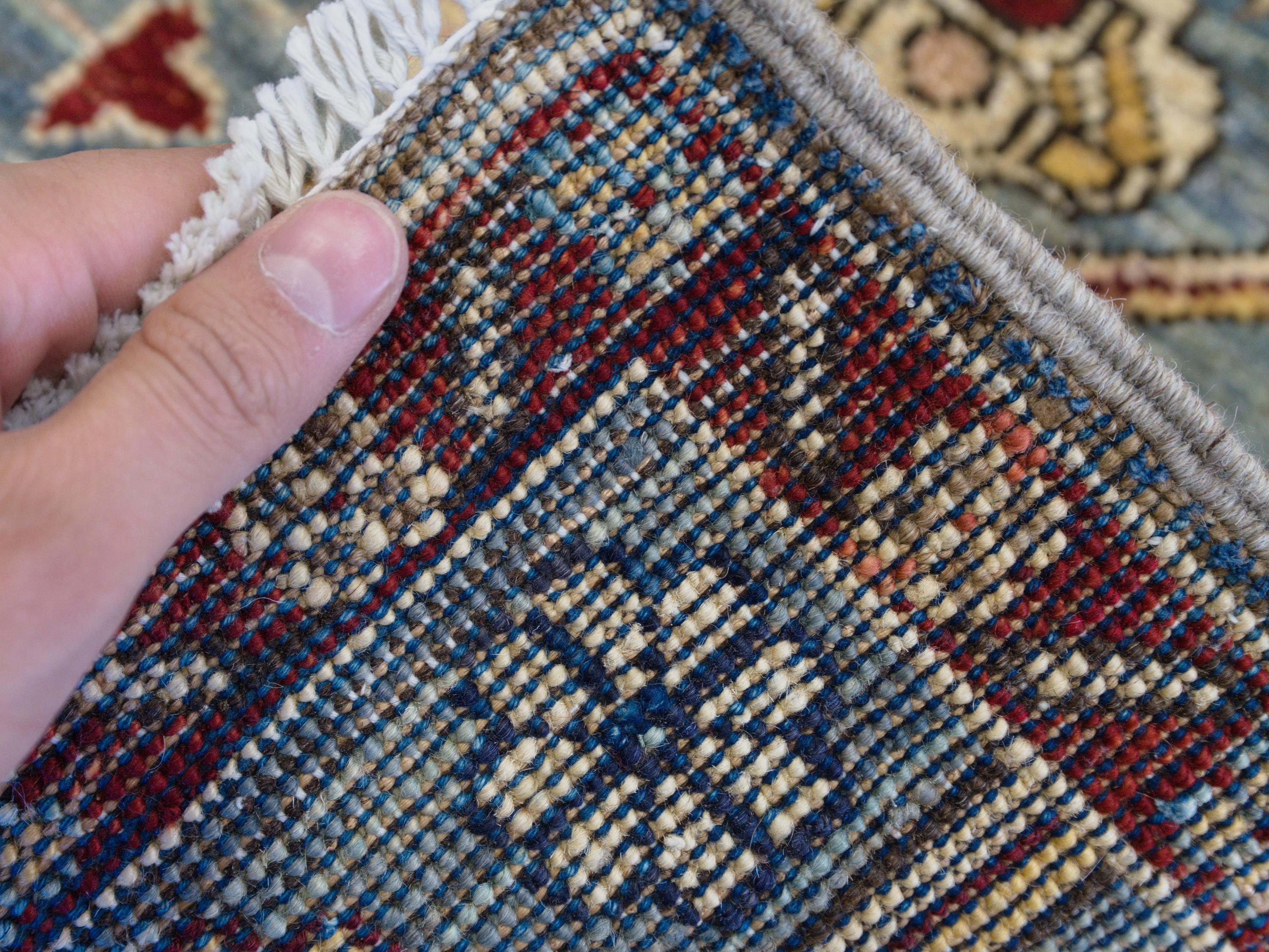 1x2 Ft Blue & Red Heriz Rug - Wool Accent Rug