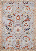 6x9 Ft Light Grey Serapi Rug - Hand Knotted Oriental Rug - Floral Design