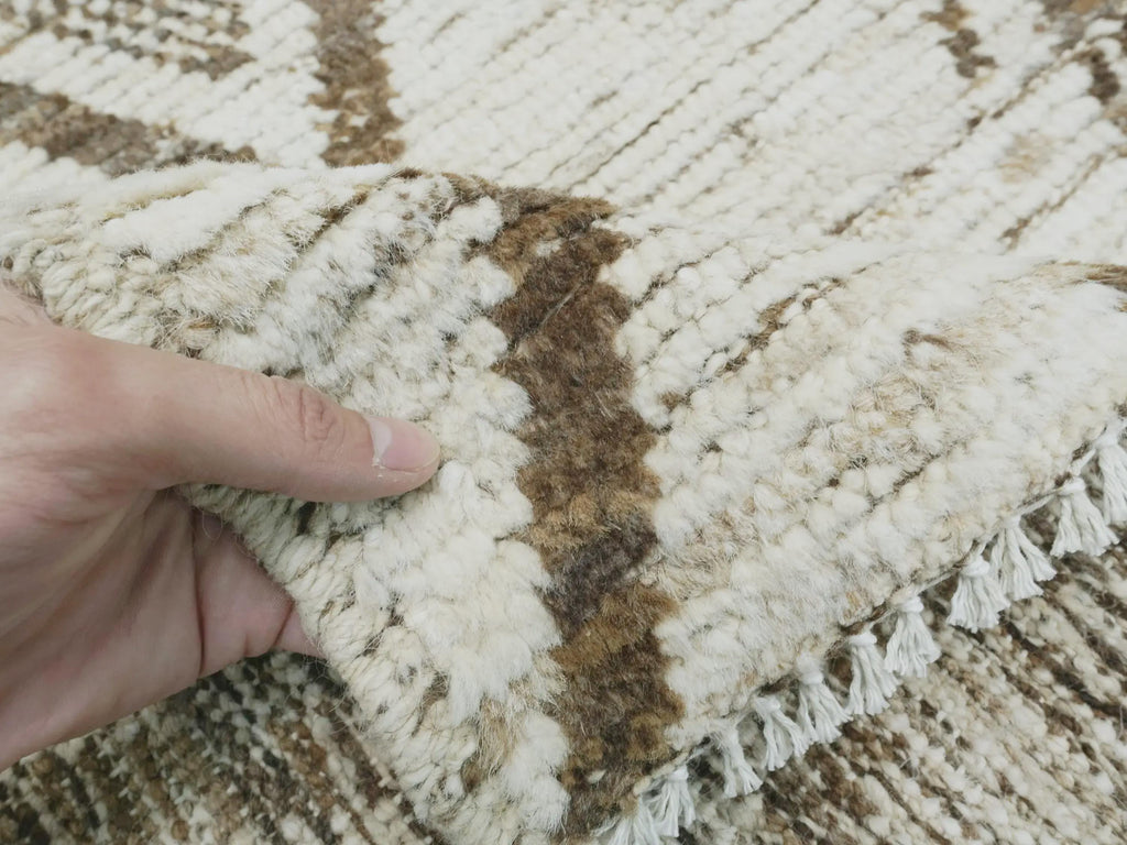 3x5 Ft Hand Knotted White Moroccan Rug - Afghan Tribal Rug