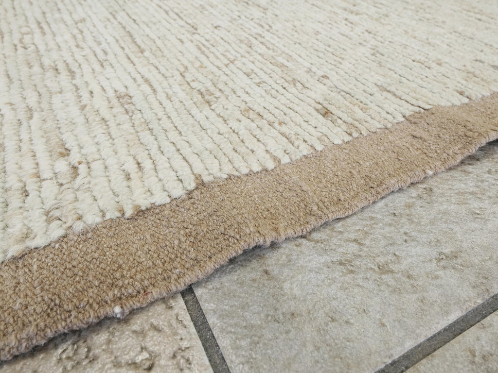 10 Ft Blue Moroccan Wool Runner Rug - Hand Knotted Hallway Rug