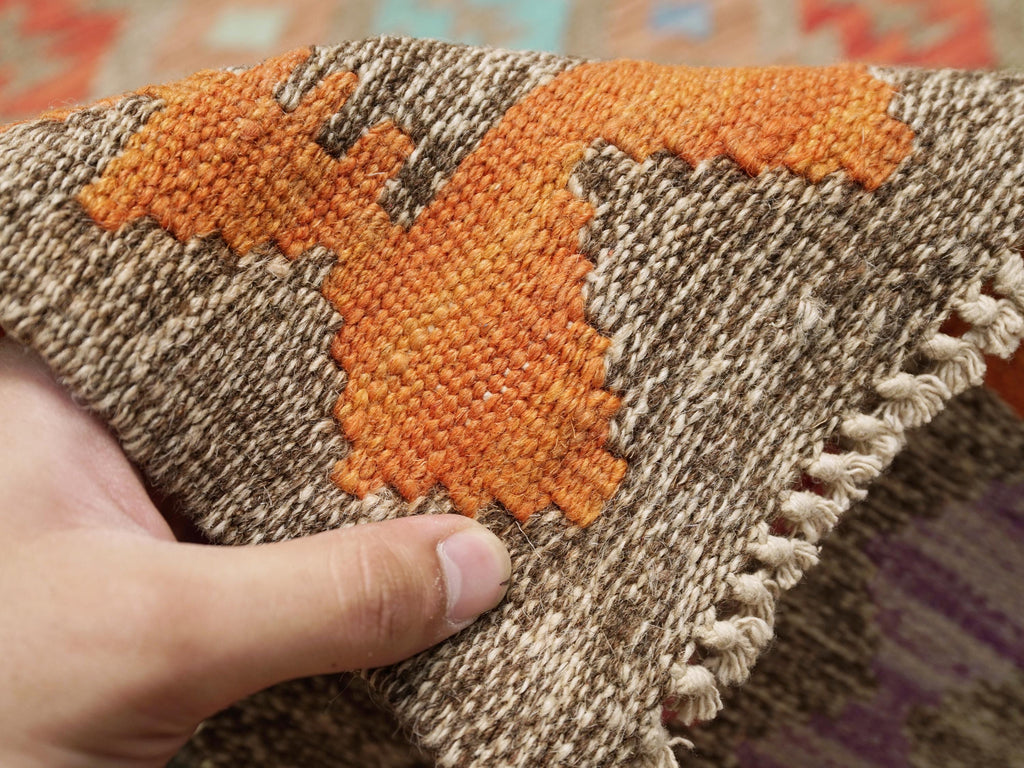 6x8 Ft Red Wool Kilim Rug - Traditional Afghan Rug