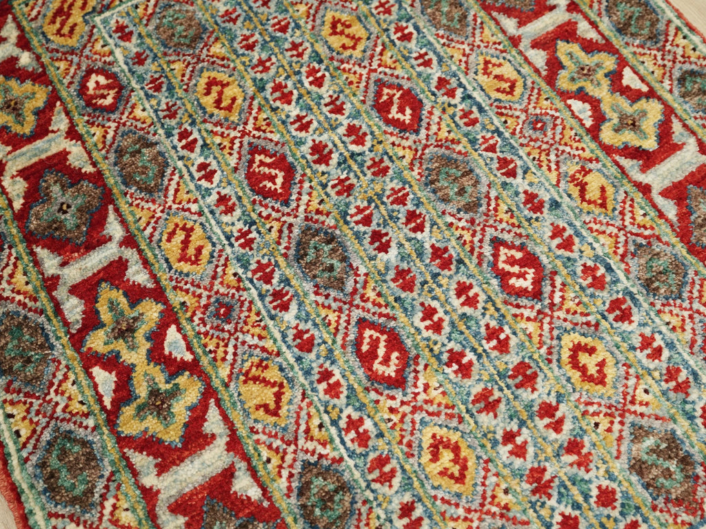 2x3 Ft Red Kazak Rug - Afghan Wool Accent Rug