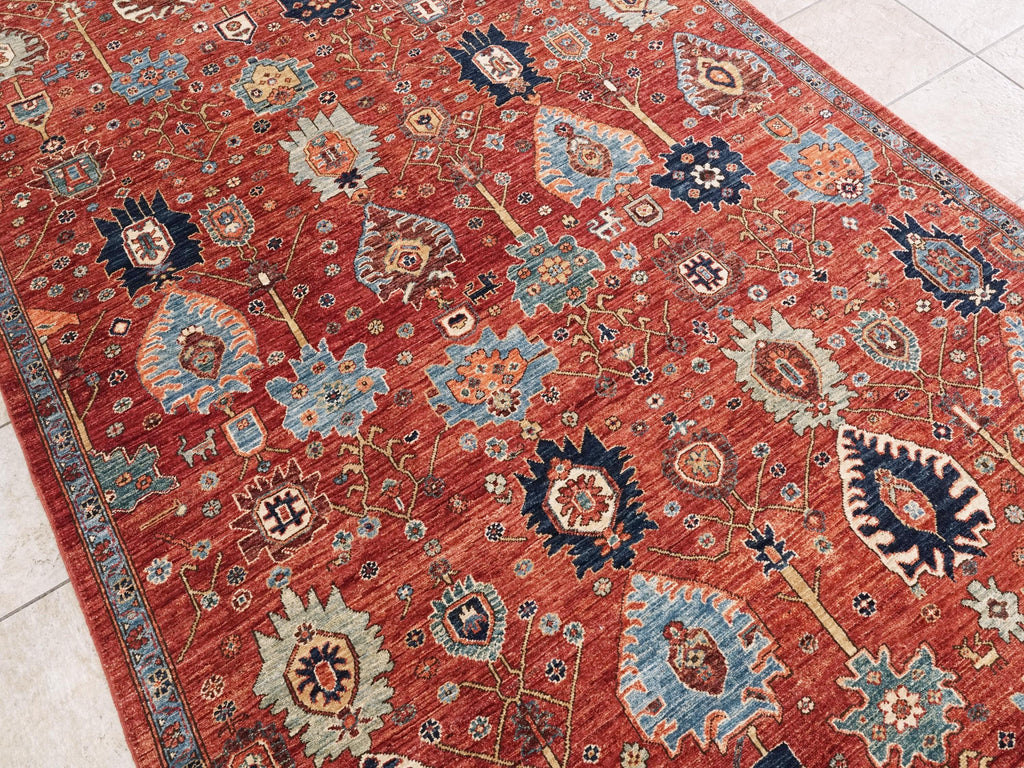 6x9 Ft Red Bidjar Rug - Hand Knotted Oriental Area Rug