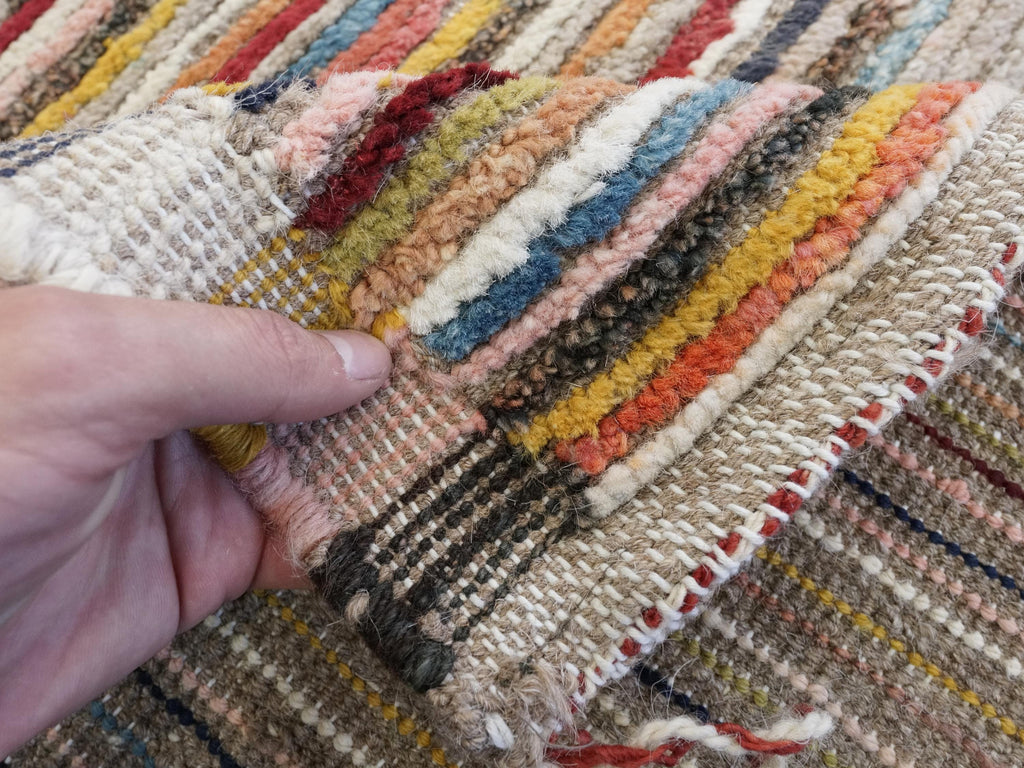 12 Ft Colorful Moroccan Runner Rug - Afghan Wool Hallway Rug