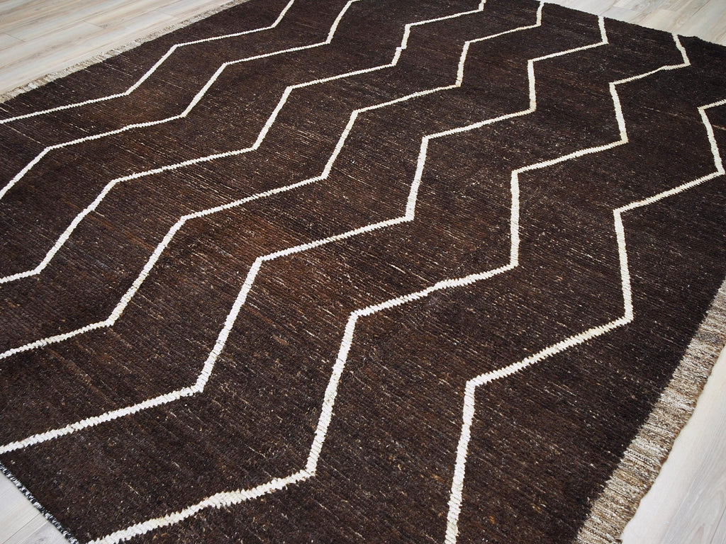 10x12 Ft Dark Brown Moroccan - Goat Hair Area Rug