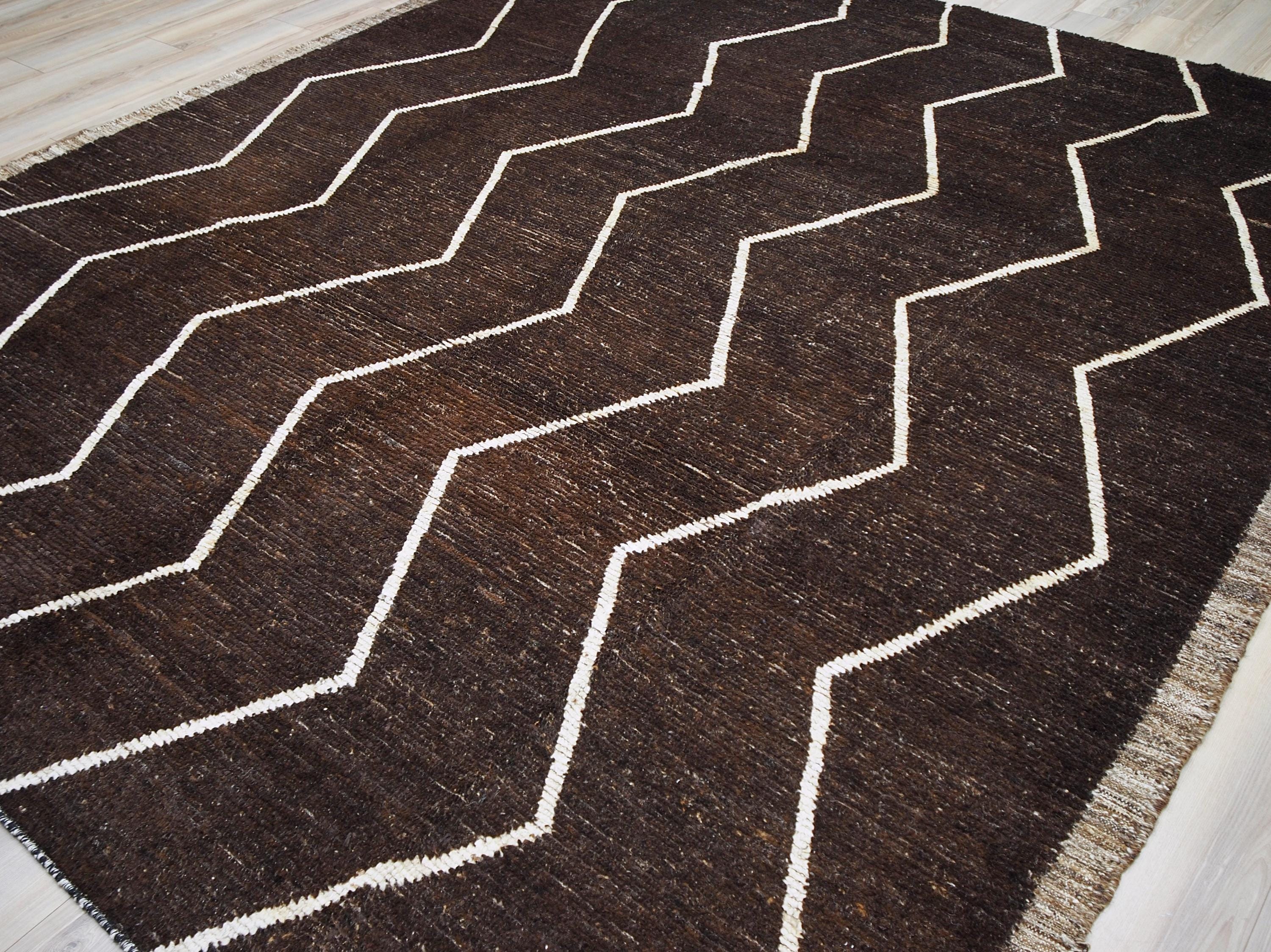10x12 Ft Dark Brown Moroccan - Goat Hair Area Rug