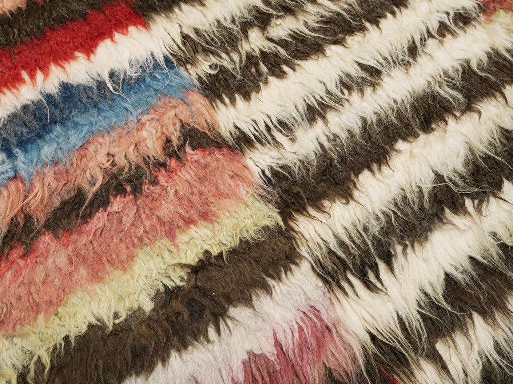 4x6 Ft Multicolor Moroccan Rug - Hand Knotted Shaggy Rug