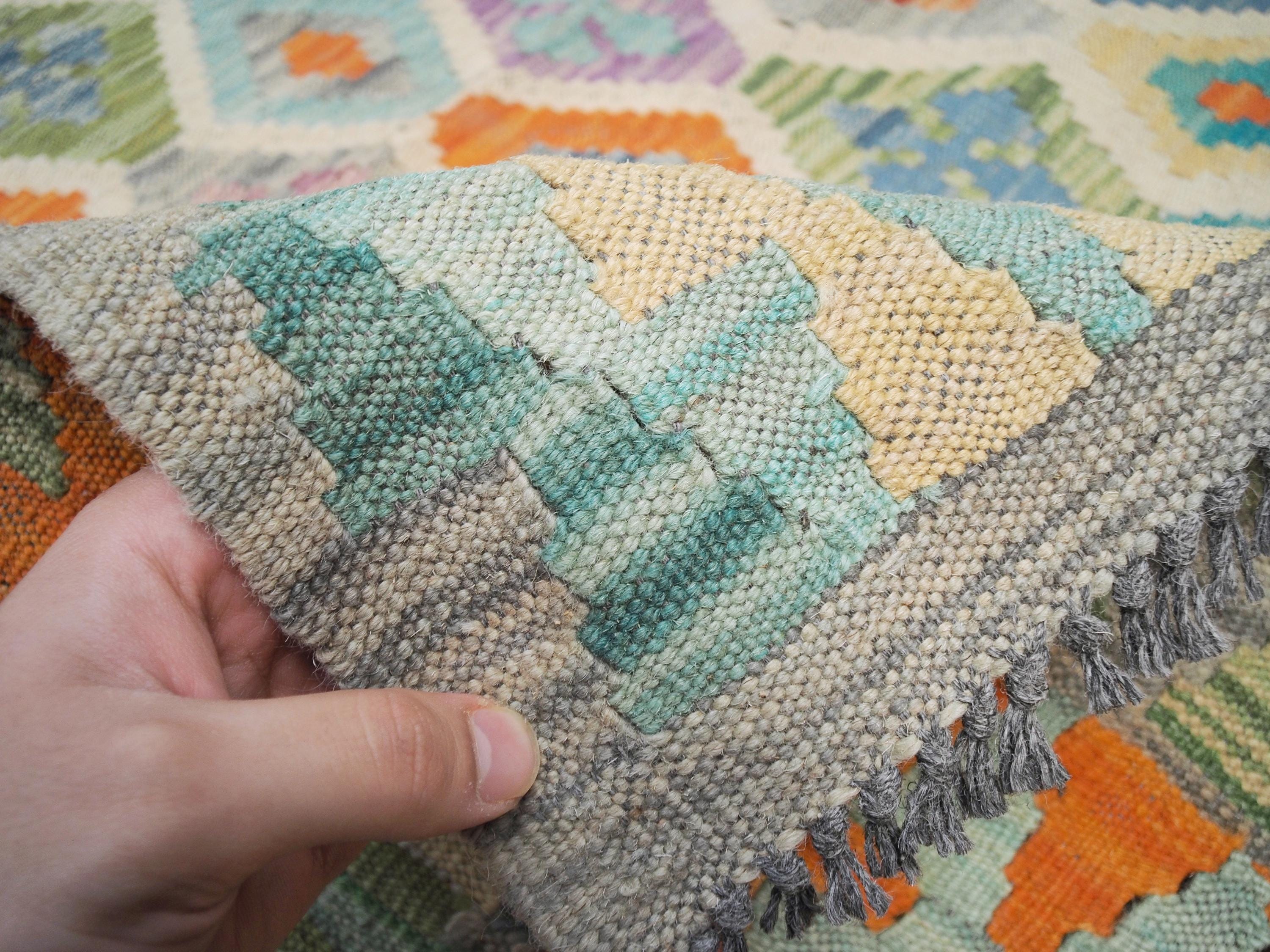 6x8 Ft Maimana Kilim Rug - Flat Weave Wool Rug