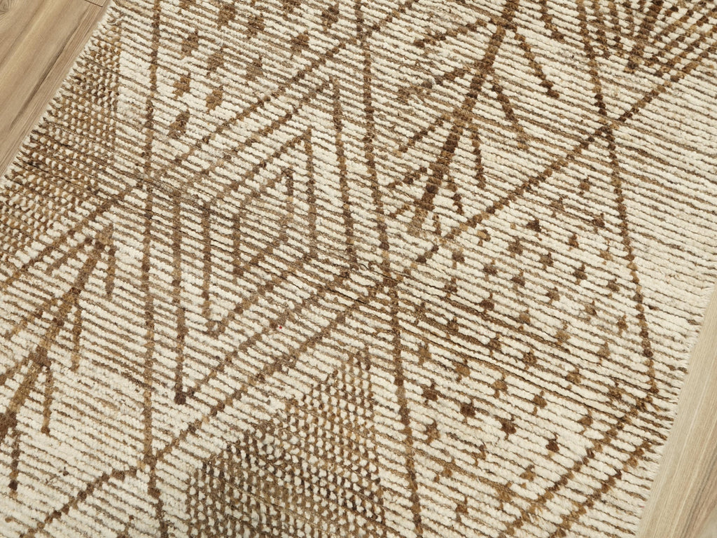 10 Ft Beige Moroccan Runner Rug - Afghan Wool Runner
