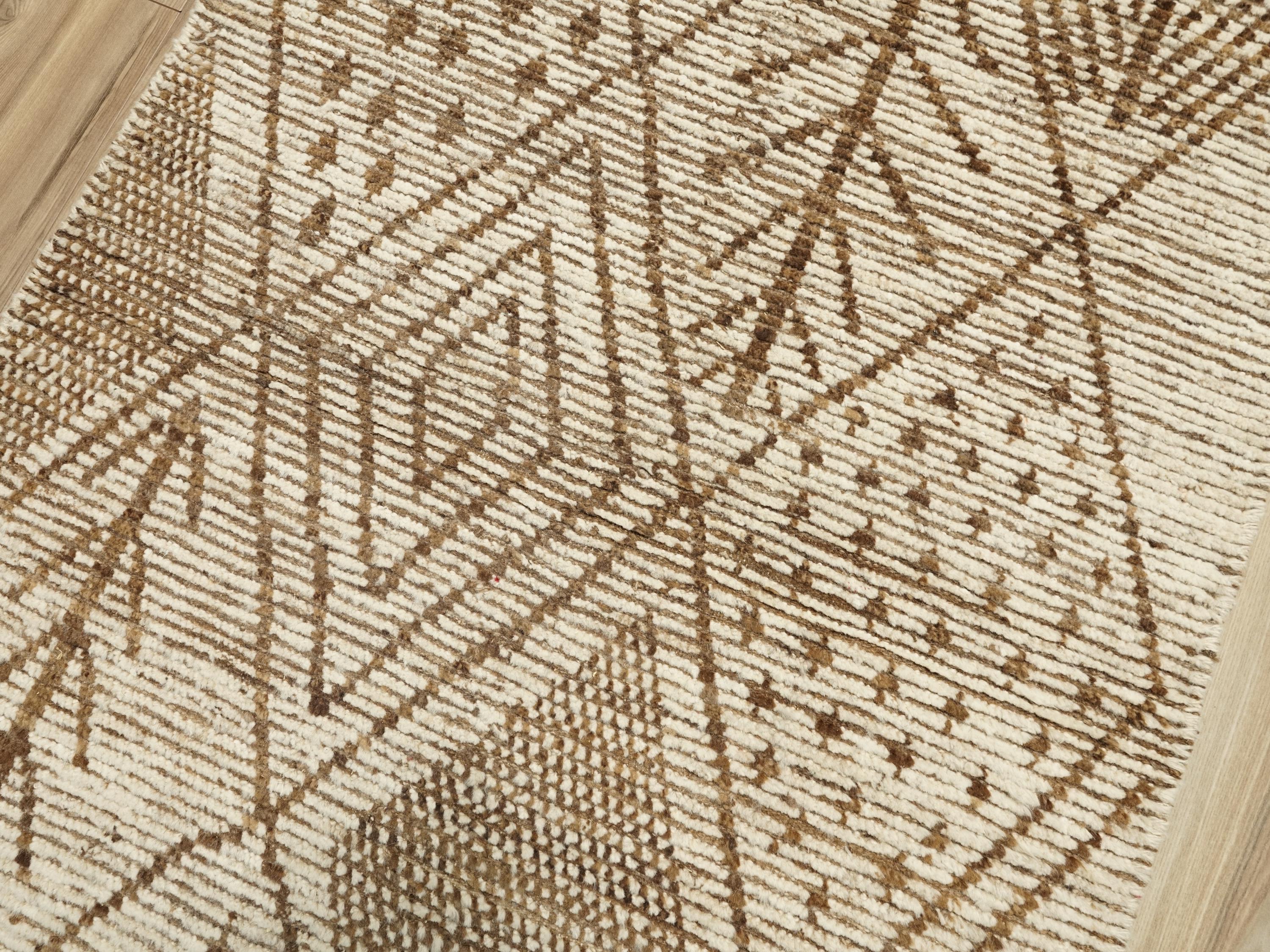 10 Ft Beige Moroccan Runner Rug - Afghan Wool Runner