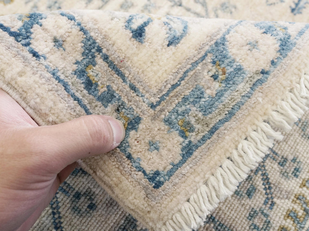 5x7 Ft Hand Knotted Wool Serapi Rug - White Vintage Persian Rug