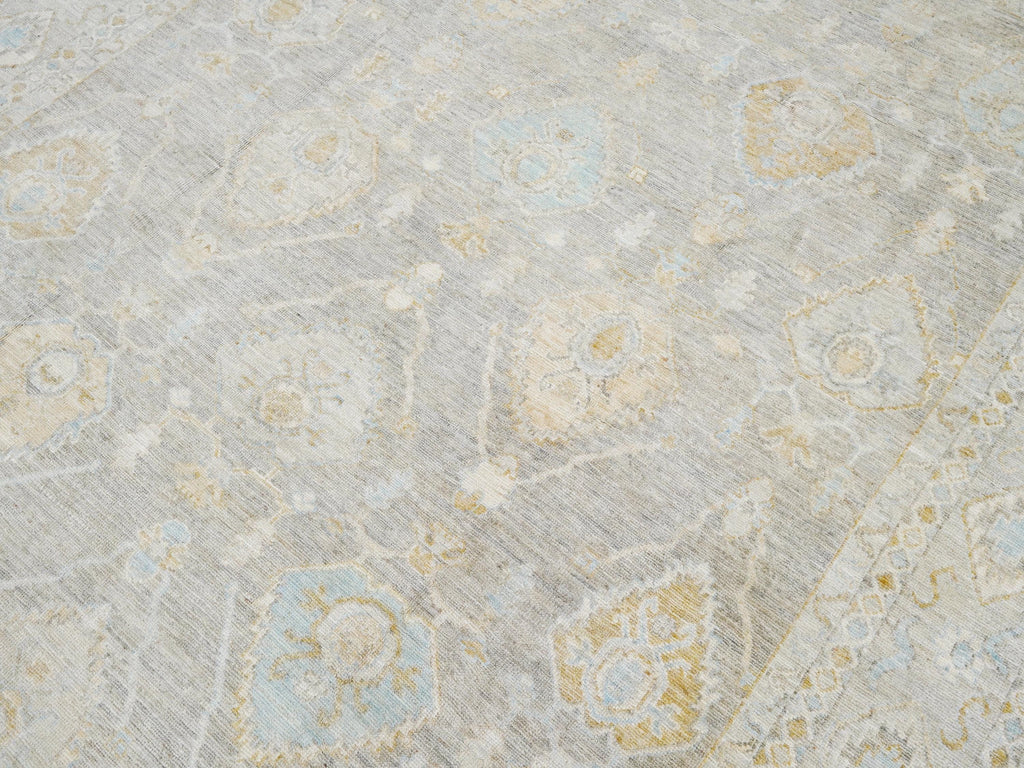 8x10 Ft Light Brown Ushak Rug - Hand Knotted Oriental Rug - Ottoman Design