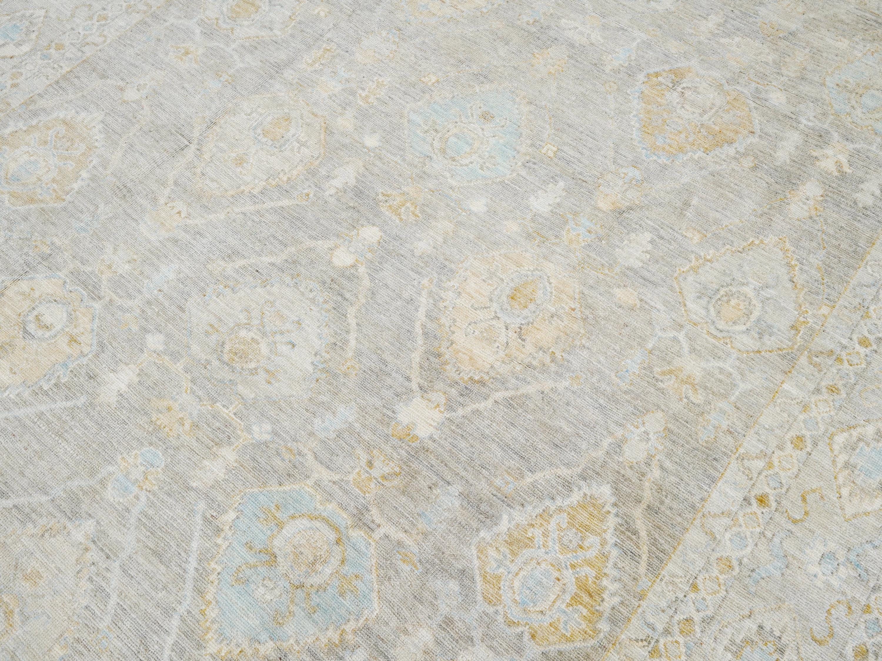 8x10 Ft Light Brown Ushak Rug - Hand Knotted Oriental Rug - Ottoman Design