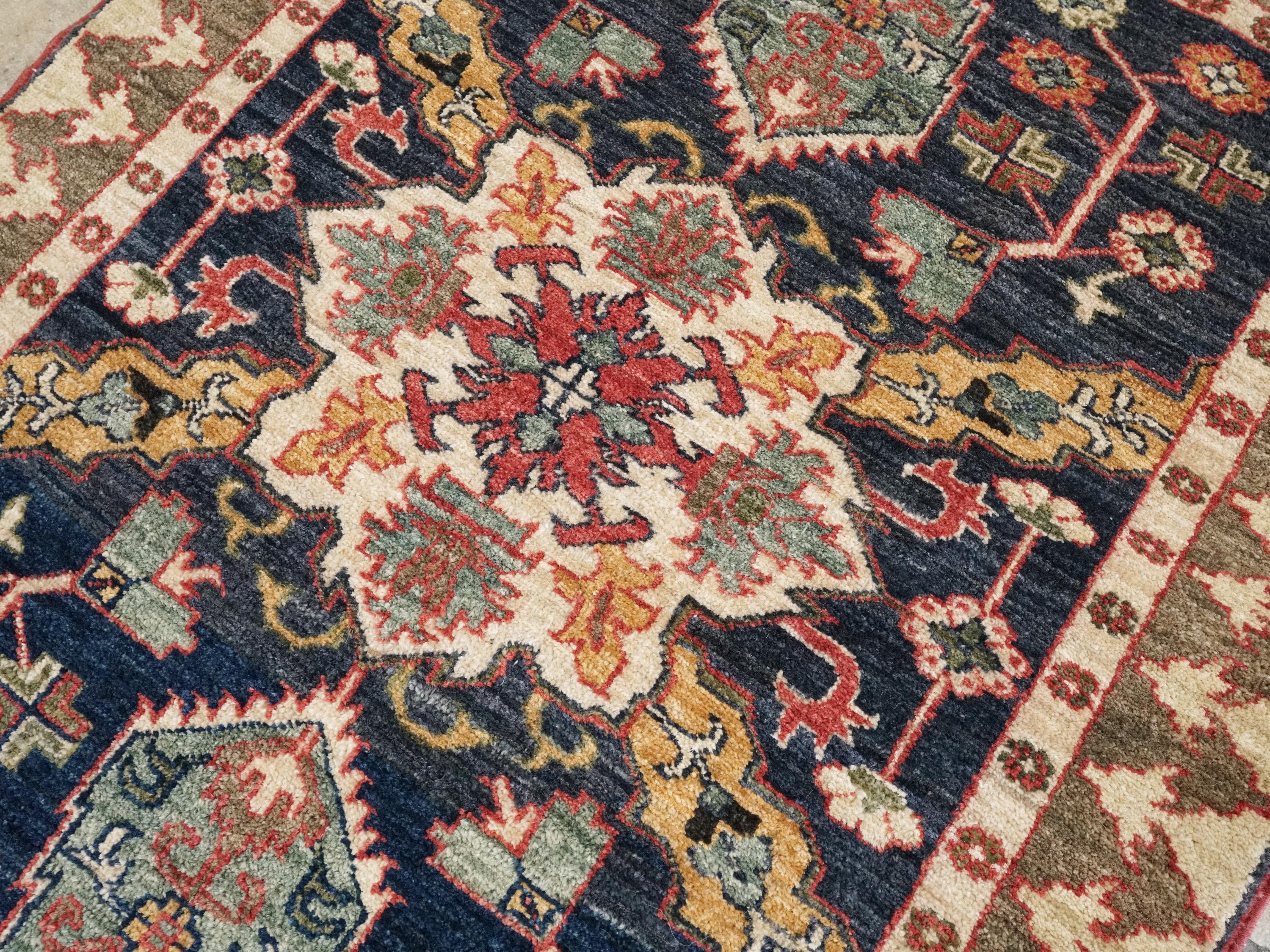 2x3 Ft Dark Blue Bidjar Rug - Hand Knotted Persian Accent Rug