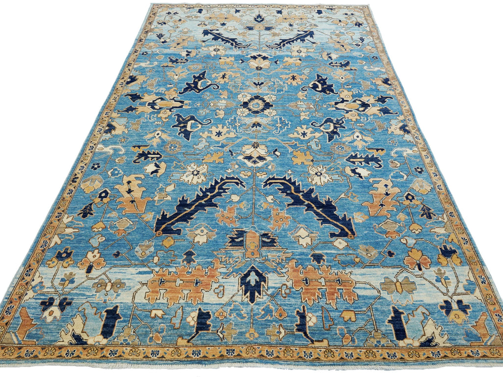 6x9 Ft Hand Knotted Serapi Rug - Blue Persian Antique Rug