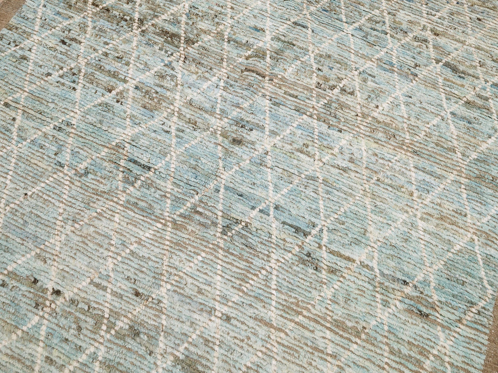 6x9 Ft Light Blue Moroccan Rug - Afghan Handmade Area Rug
