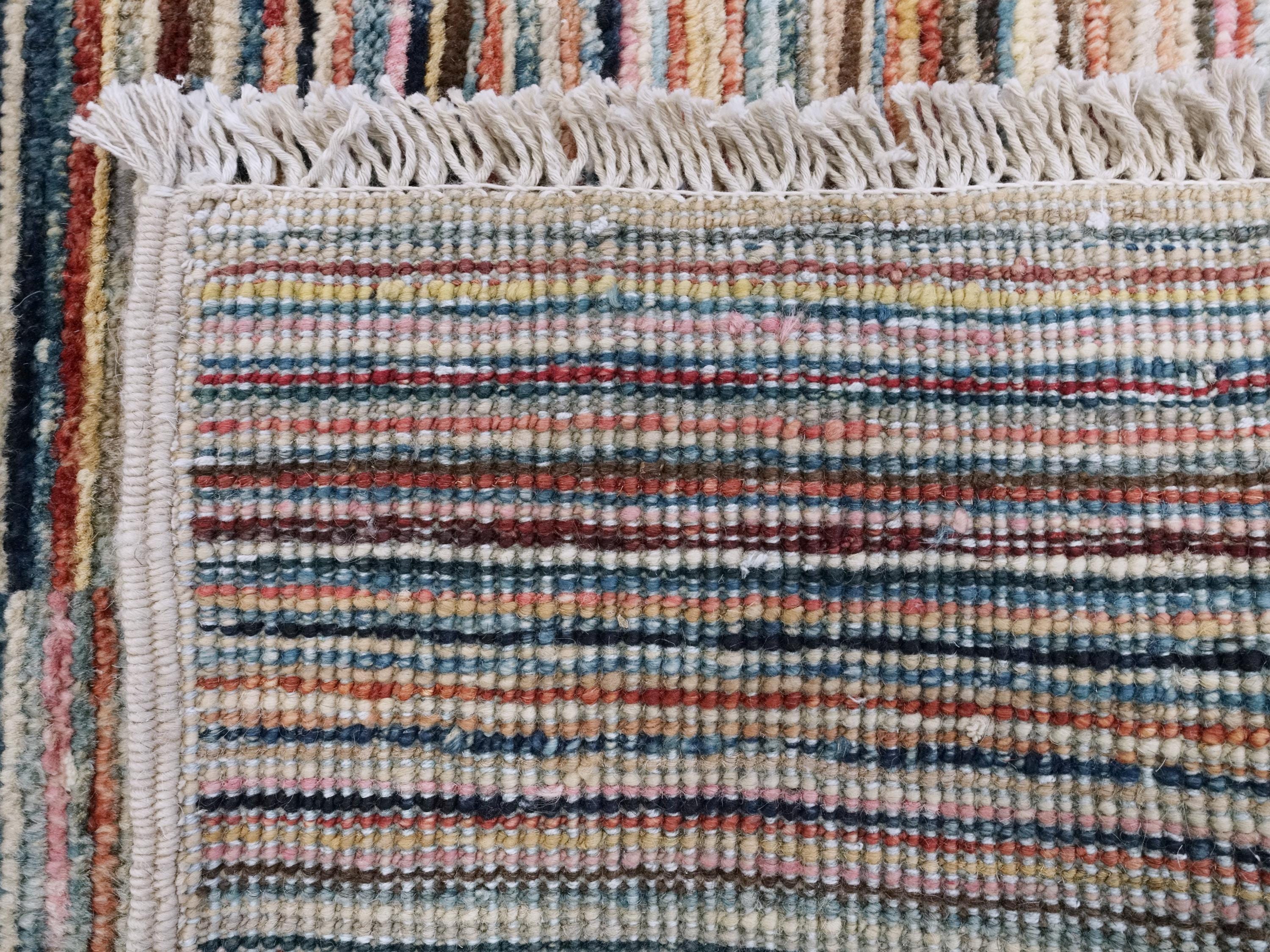 6x9 Ft Gabbeh Rug - Afghan Wool Area Rug - Striped Design