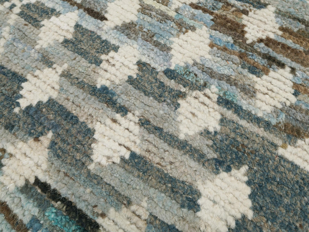 3x5 Ft Blue Moroccan Rug - Hand Knotted Area Rug