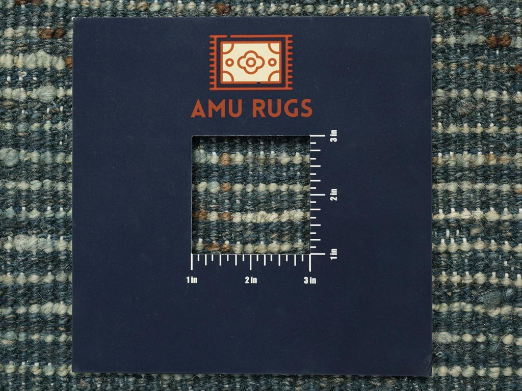 13 Ft Cyan Moroccan Runner Rug - Afghan Handmade Wool Hallway Rug