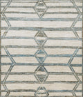 8x10 Ft Beige & Blue Moroccan Rug - Handmade Wool Area Rug