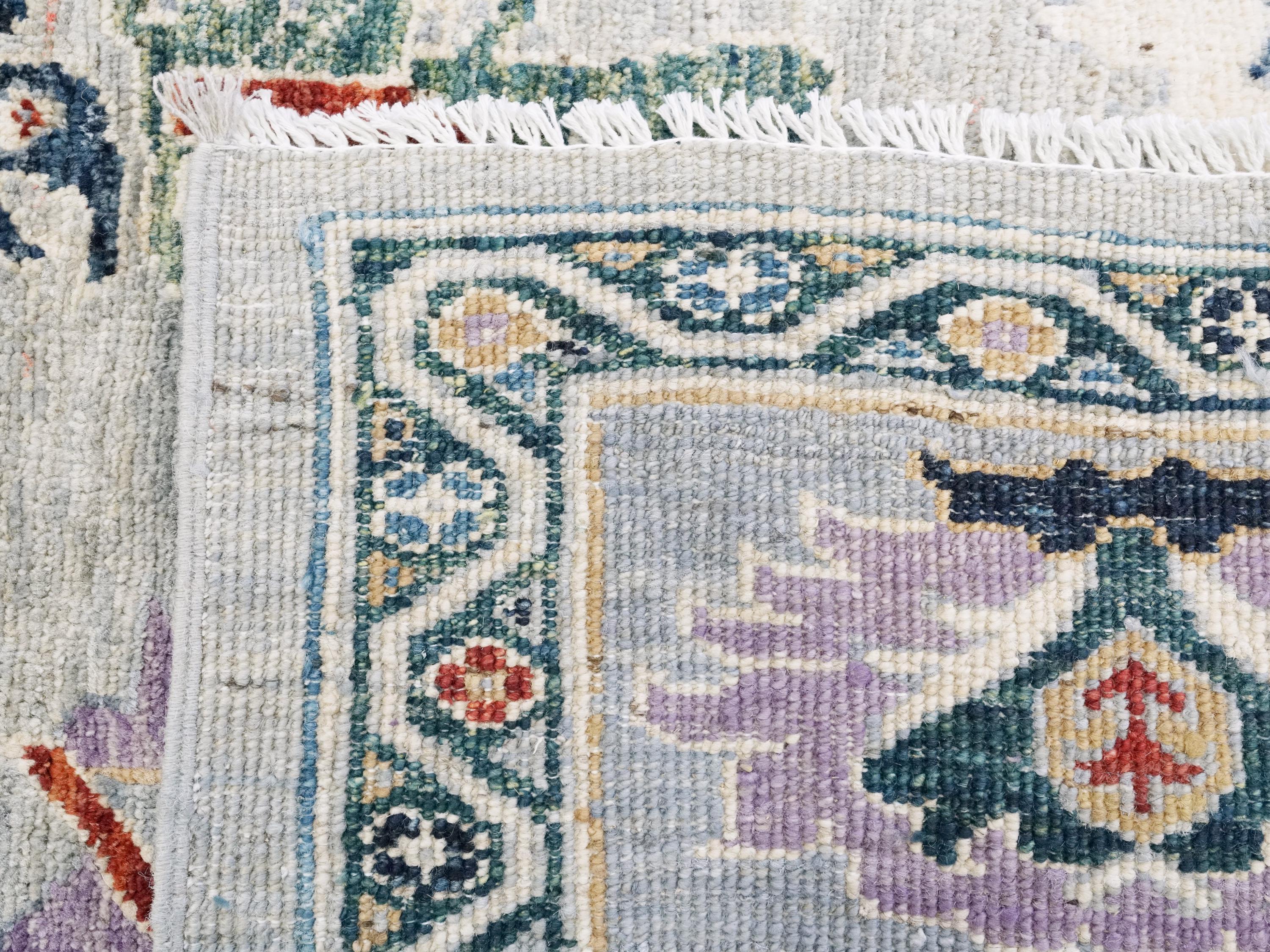 8x10 Ft Light Gray Oushak Rug - Hand Knotted Oriental Rug