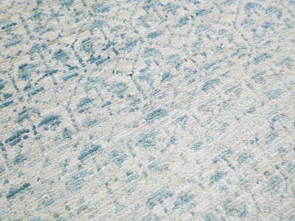 3x5 Ft Handmade Heriz Rug - Blue Vintage Area Rug