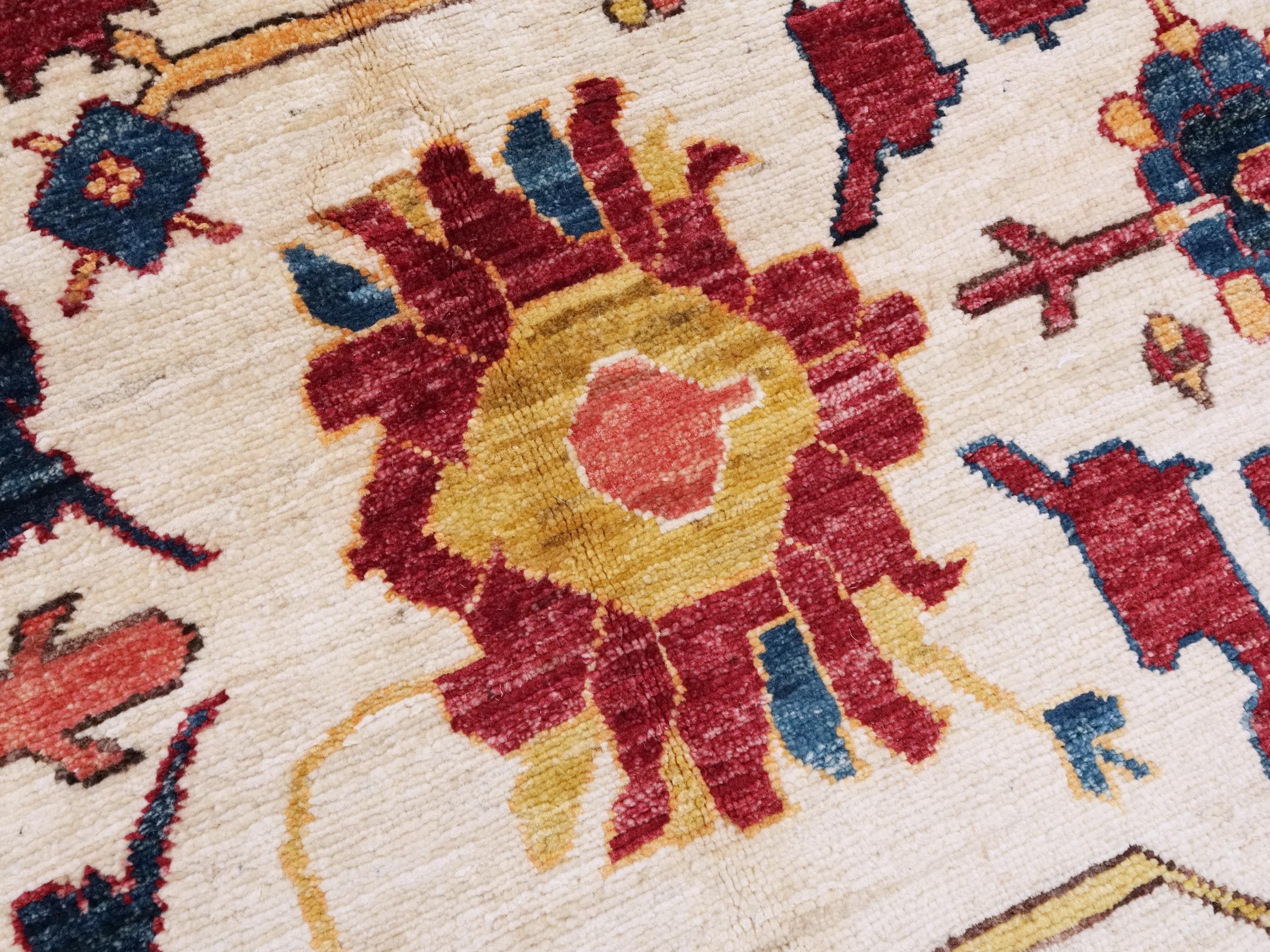 6x9 Ft Red & Beige Serapi Rug - Oriental Area Rug