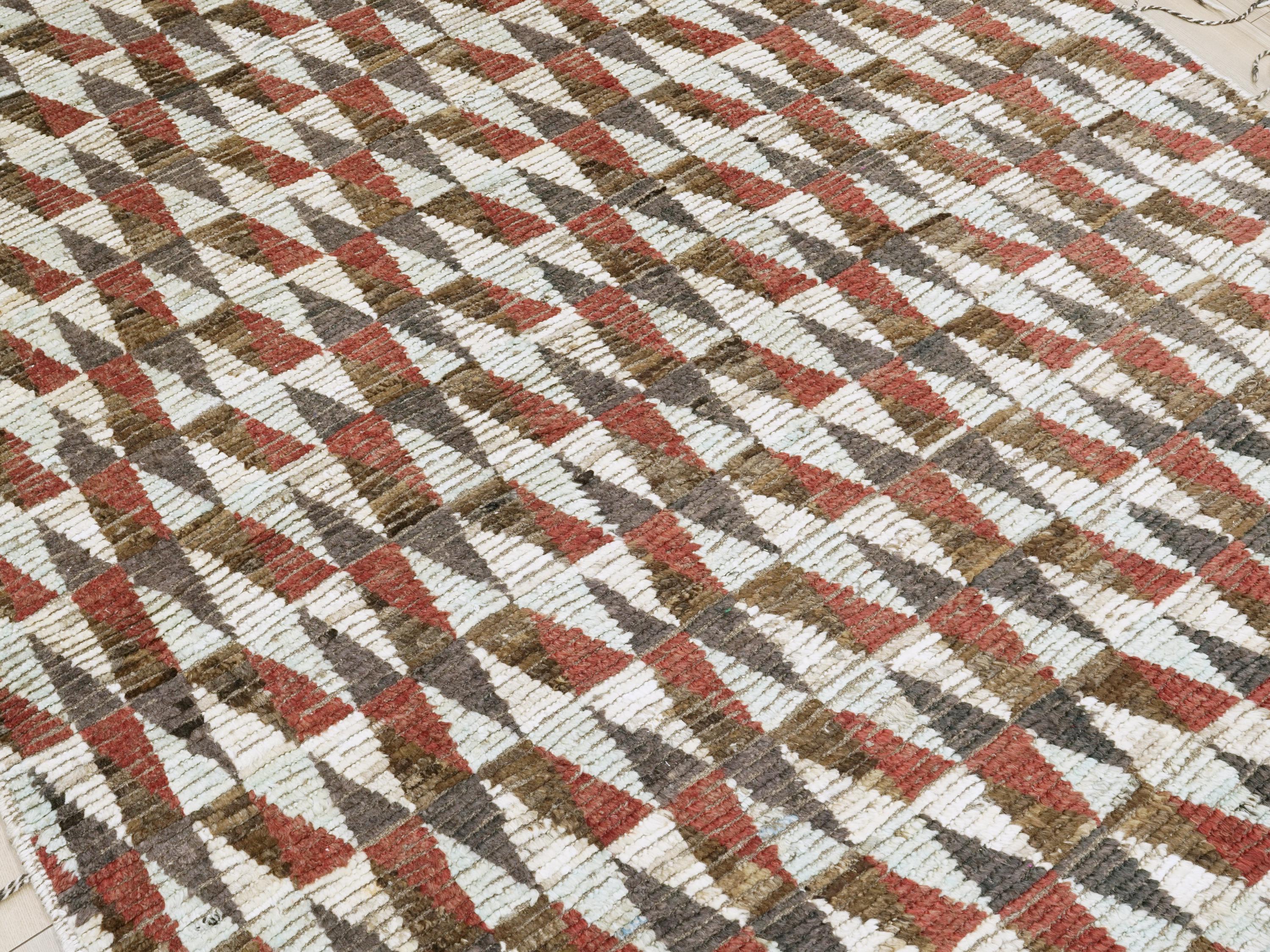 6x9 Ft Moroccan Rug - Tribal Geometric Design