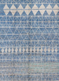 10x14 Ft Blue & White Moroccan Rug - Afghan Handmade Wool Rug