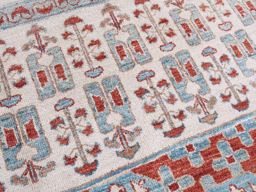 6x8 Ft Red & Beige Mamluk Rug - Hand Knotted Oriental Rug - Traditional Design