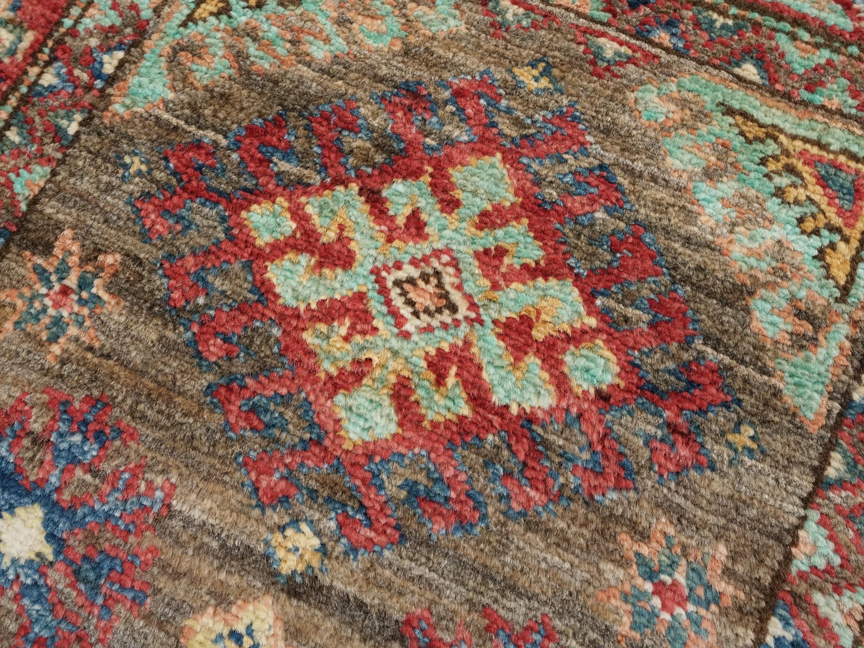 2x3 Ft Handmade Afghan Kazak Wool Rug - Oriental Accent Rug