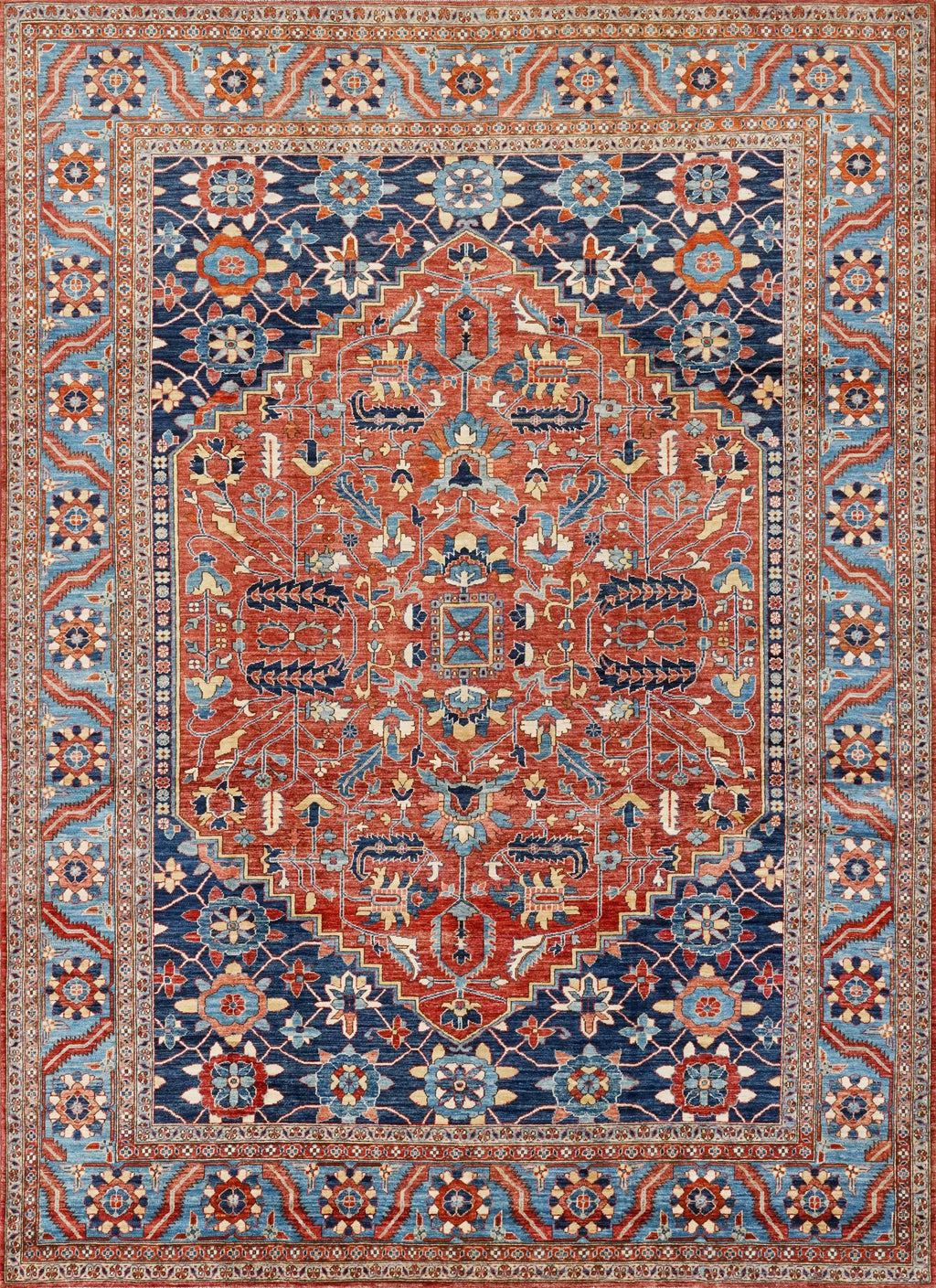 9x12 Ft Red Serapi Rug - Hand Knotted Afghan Area Rug