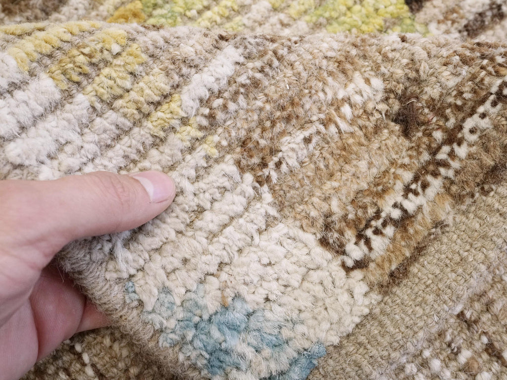 10x14 Ft Handmade Moroccan Rug - Light Brown Wool Rug