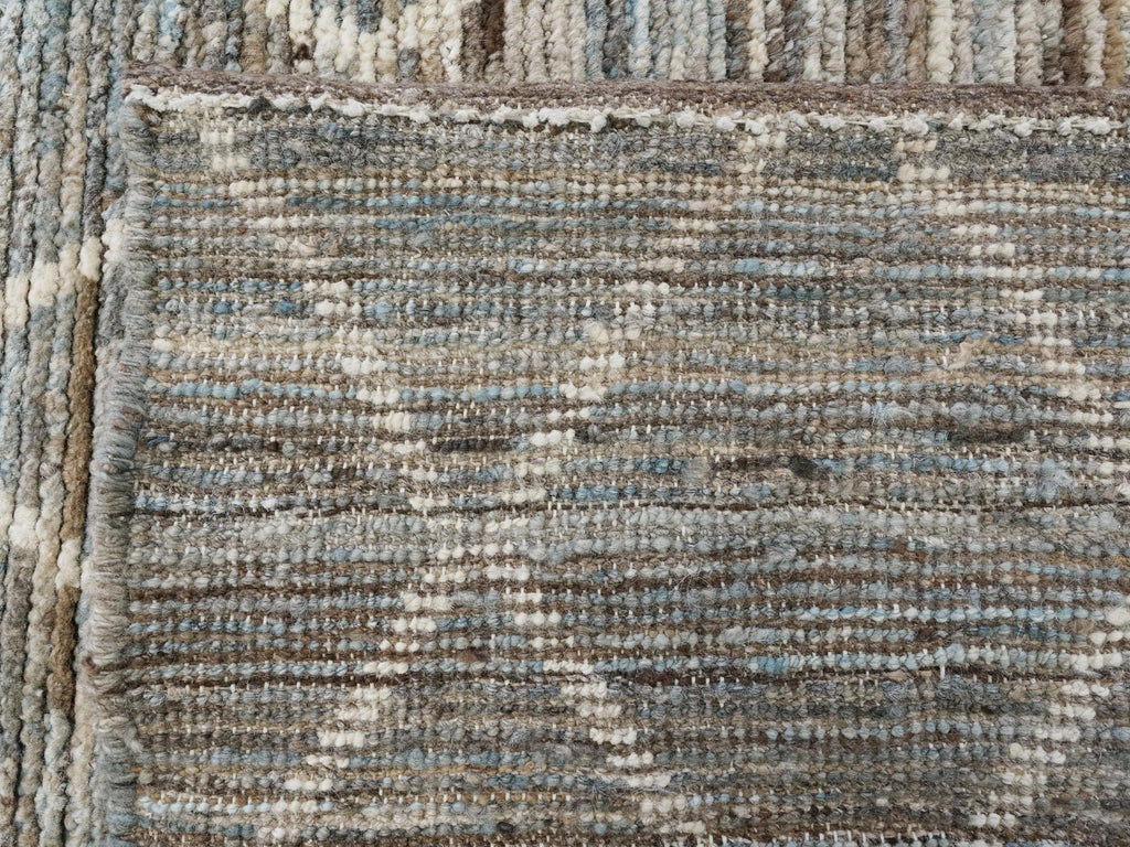 5x16 Ft Hand Knotted Afghan Wool - Coral Blue Moroccan Runner Rug