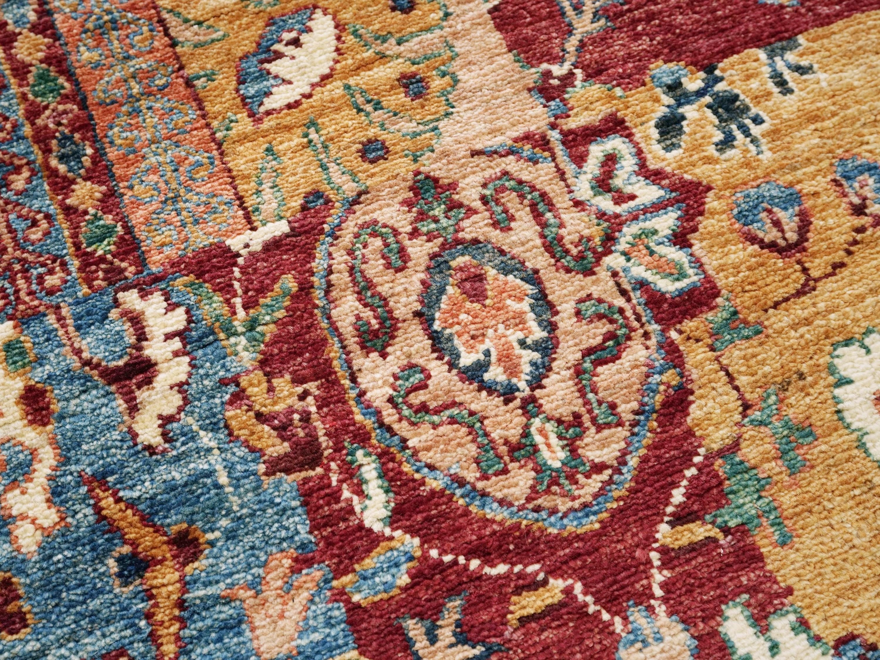 3x5 Ft Hand Knotted Red Gabbeh Rug - Wool Oriental Rug
