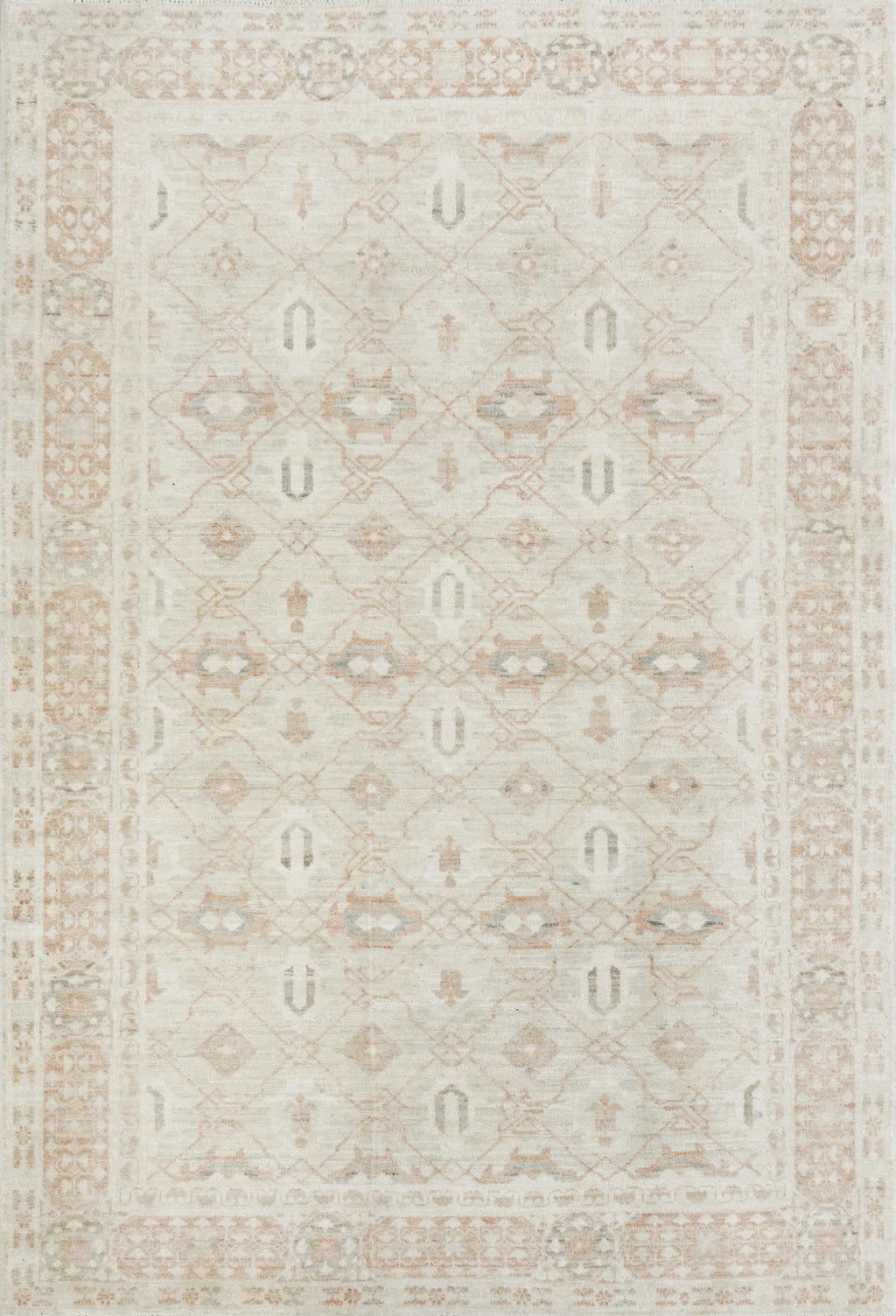 4x6 Ft Beige Heriz Rug - Handmade Vintage Oriental Rug