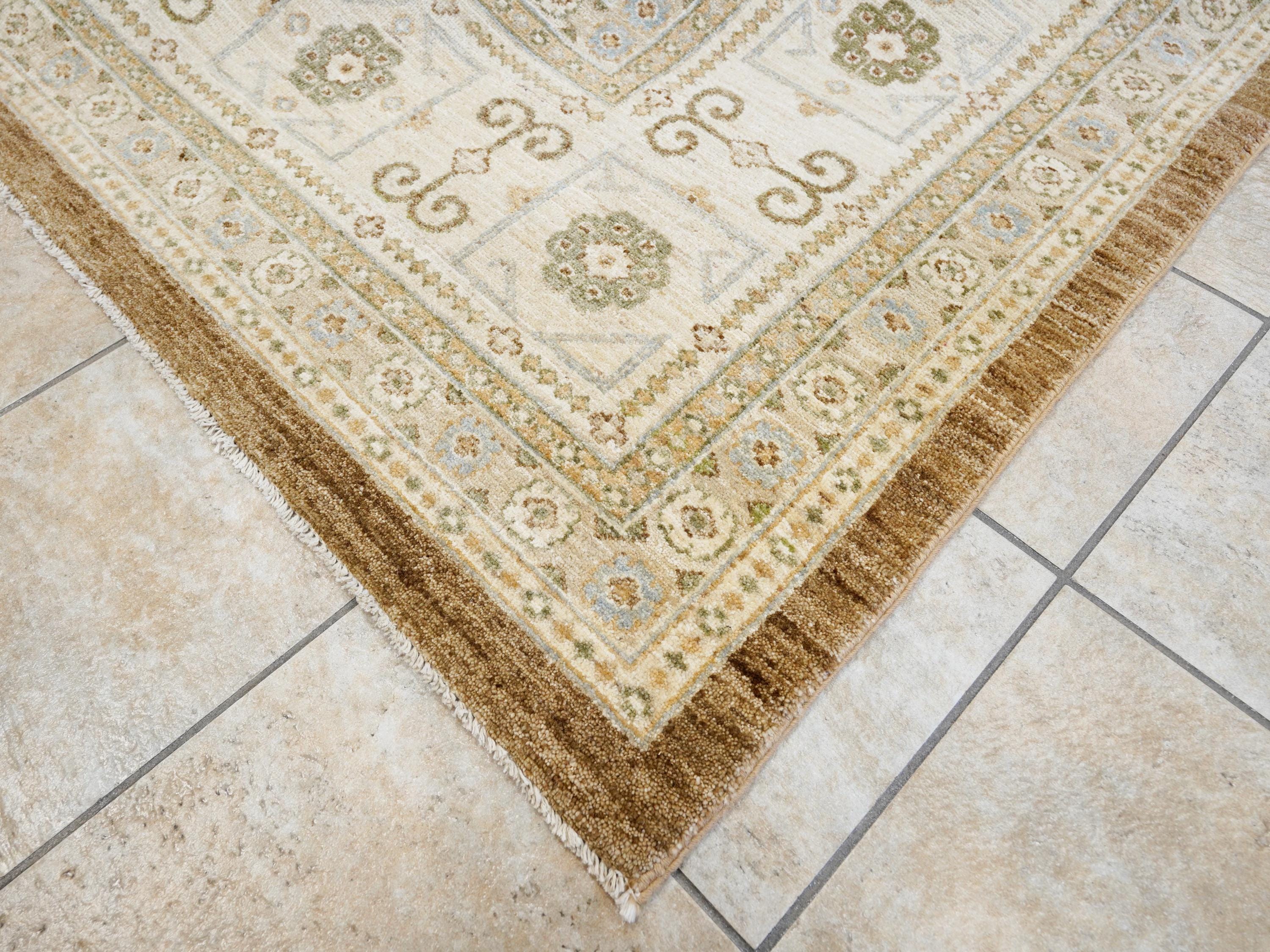 12x15 Ft Beige & Brown Serapi Rug - Handmade Wool Area Rug - Oversize