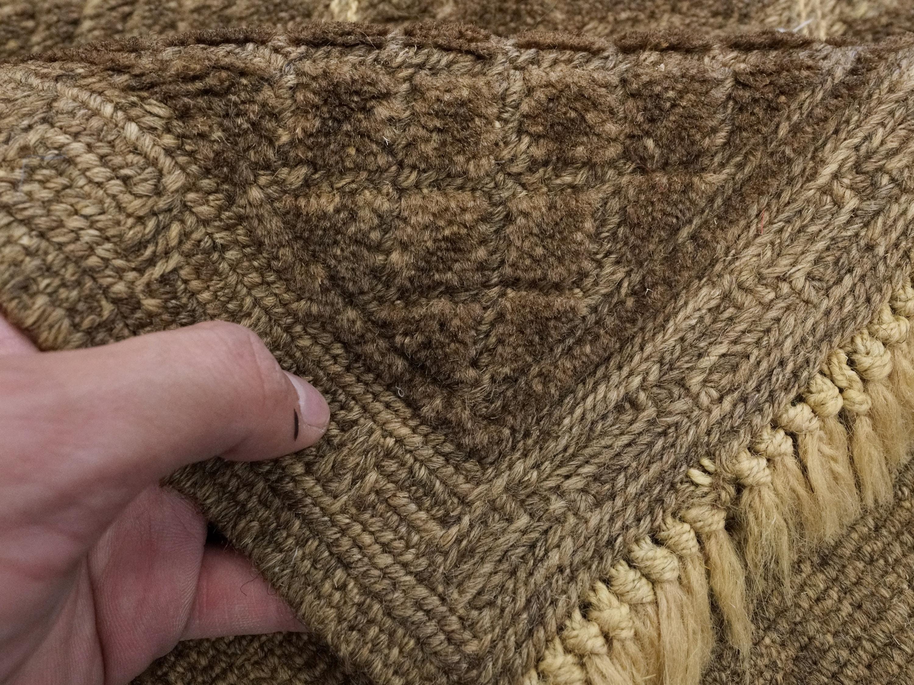 7x9 FT Vintage Brown Tribal Kilim Rug - Hand-Knotted Wool Area Rug