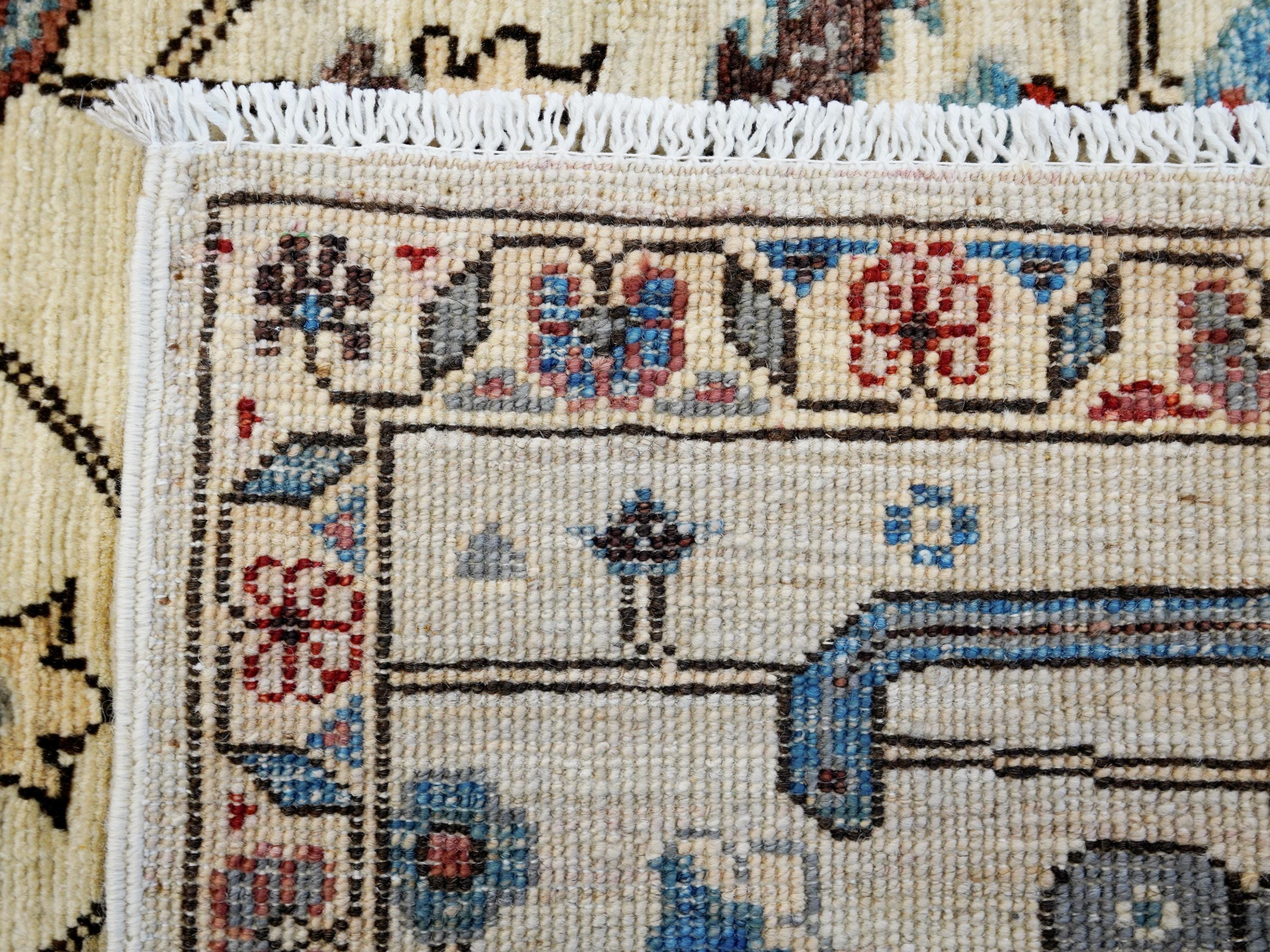 3x5 Ft Beige Heriz Rug - Handmade Afghan Rug