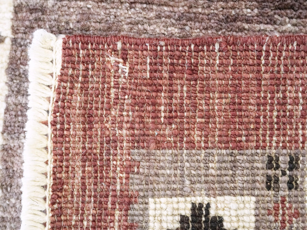 2x3 Ft Brown Gabbeh Rug - Tribal Hand Knotted Wool Rug