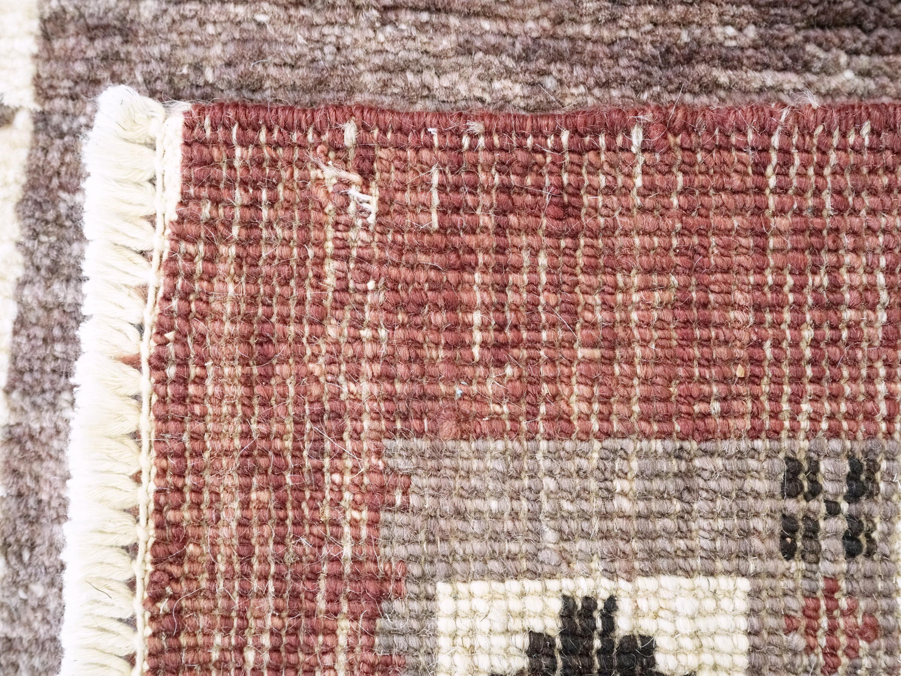 2x3 Ft Brown Gabbeh Rug - Tribal Hand Knotted Wool Rug