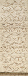 16 Ft Beige Moroccan Runner Rug - Afghan Wool Hallway Rug