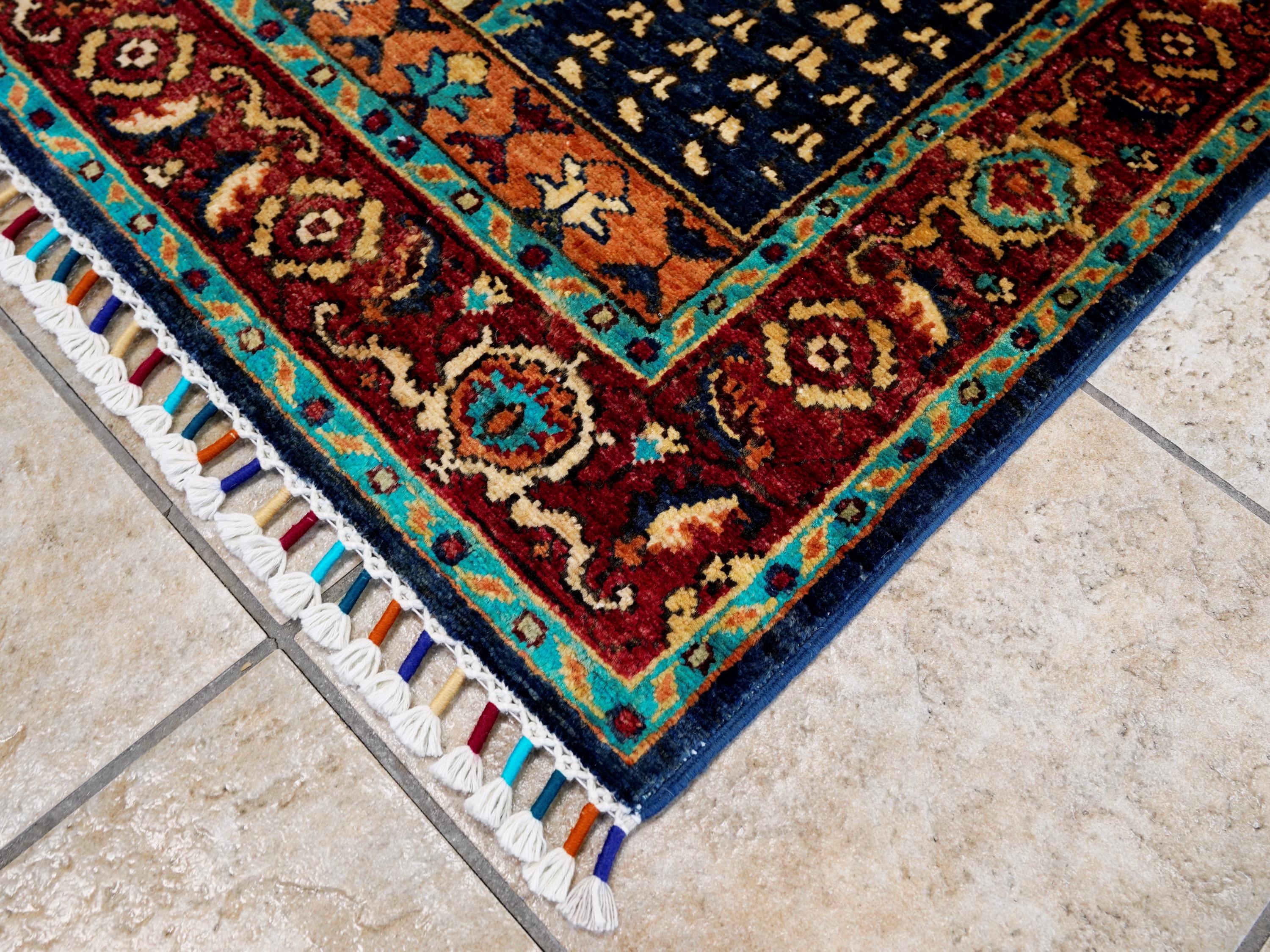 11 Ft Colorful Garden Runner Rug - Hand Knotted Hallway Rug - Floral Design