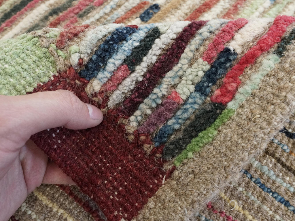 10 Ft Colorful Moroccan Runner Rug - Hand Knotted Wool Hallway Rug