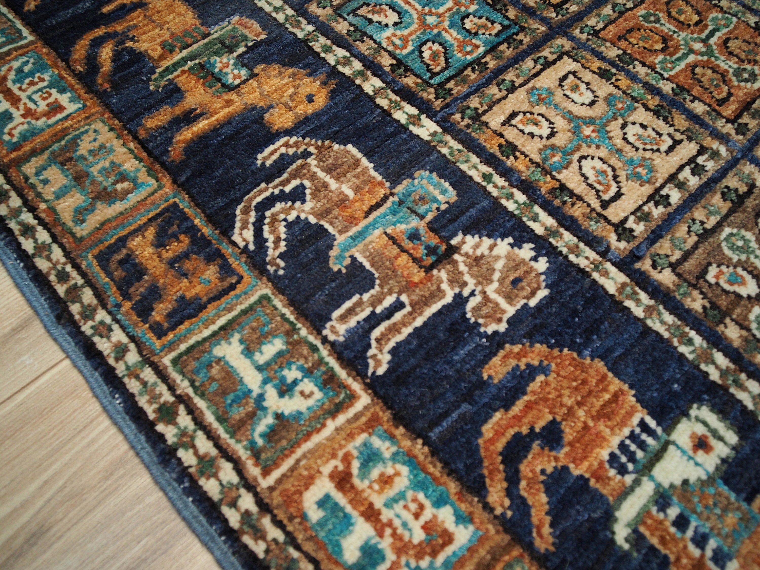2x4 Ft Blue Mamluk Rug - Hand Knotted Oriental Rug