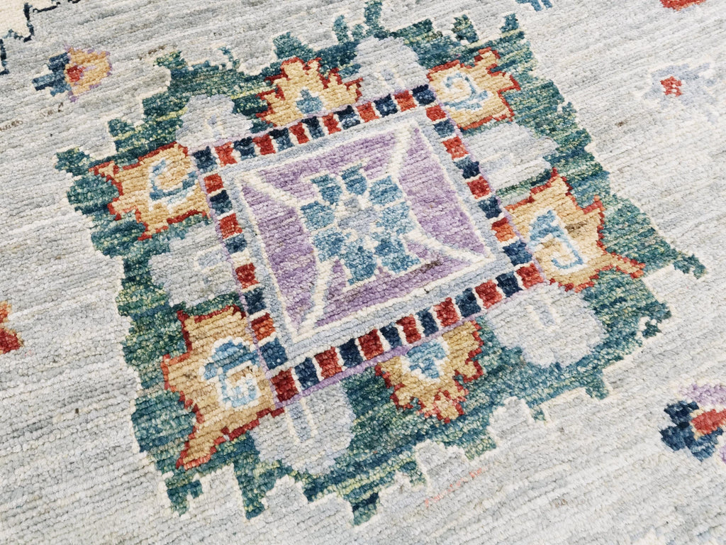 8x10 Ft Light Gray Oushak Rug - Hand Knotted Oriental Rug