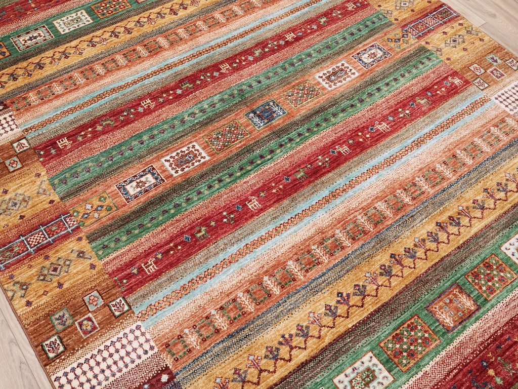 6 x 8 Ft Red Loribaft Rug - Hand Knotted Wool Tribal Area Rug